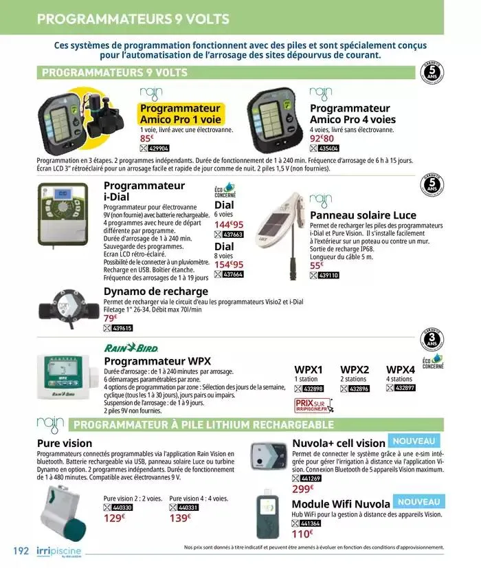 Les plaisir de l'eau Piscine,Spa,Arrosage du 10 mars au 31 décembre 2025 - Catalogue page 192