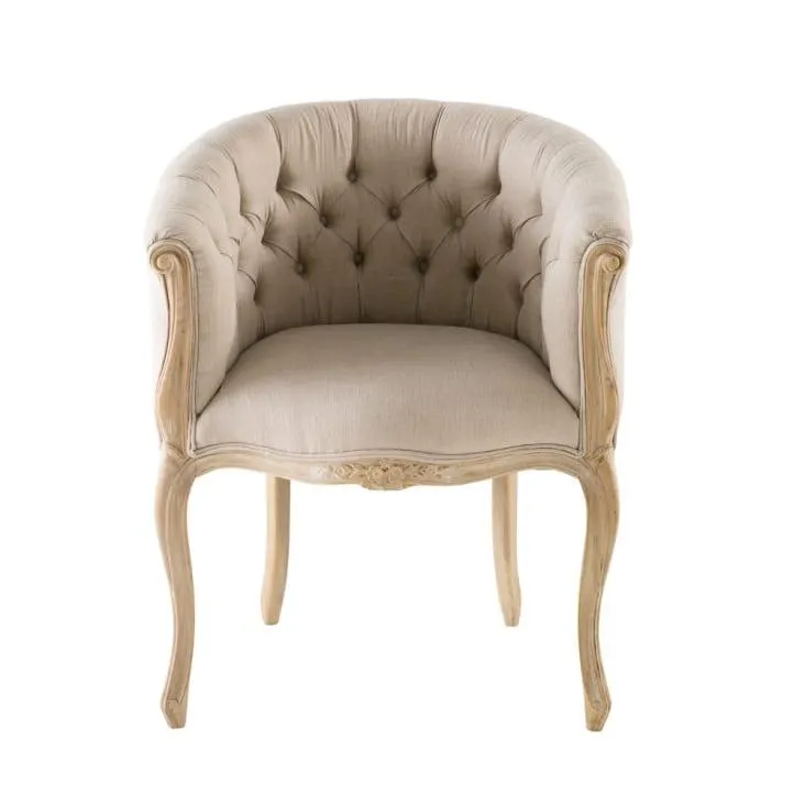 Butaca capitoné de lino