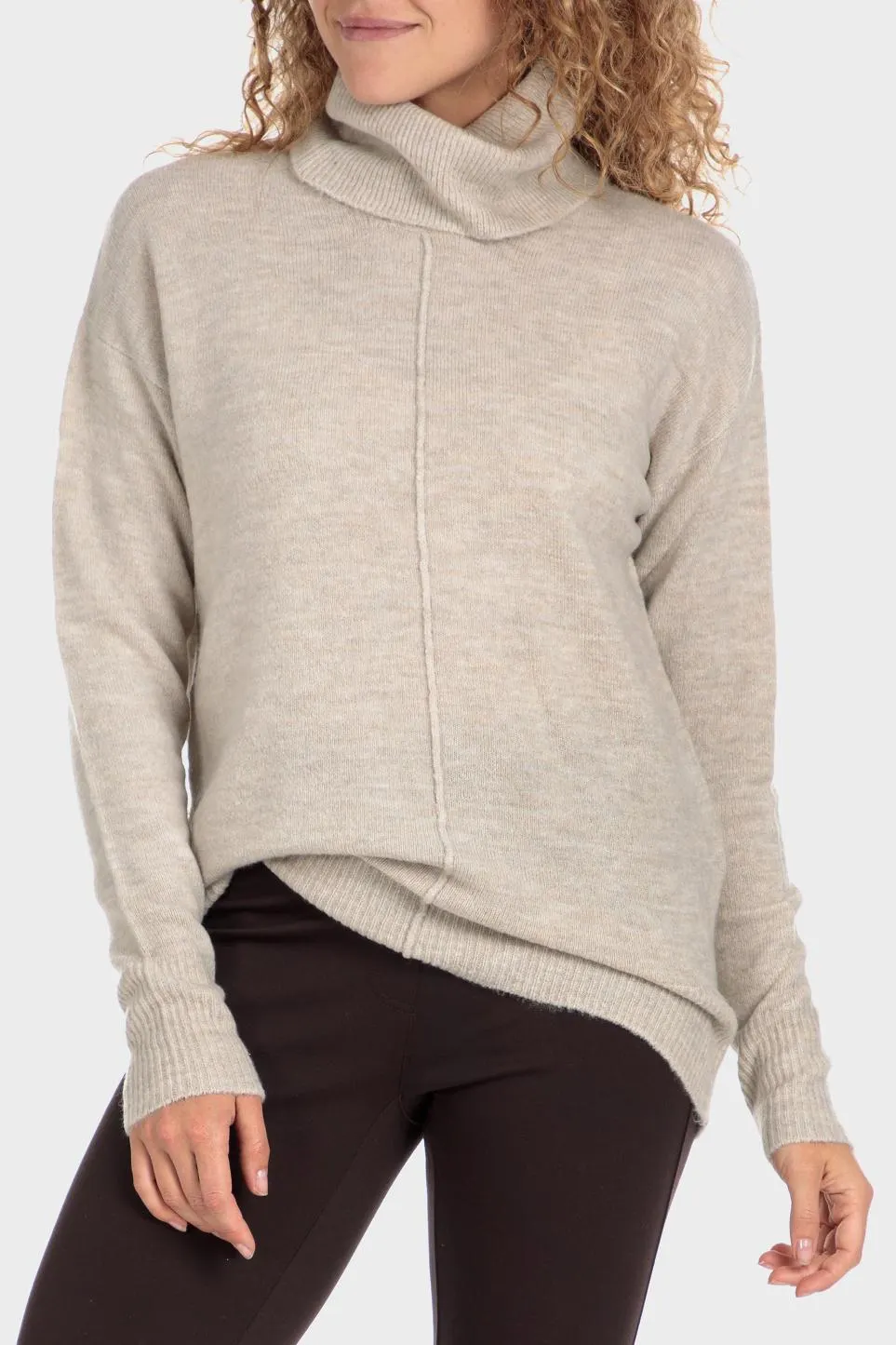 Pull col roulé
