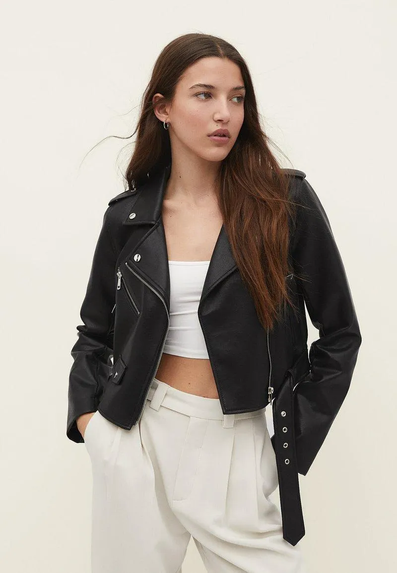 Veste en similicuir - black