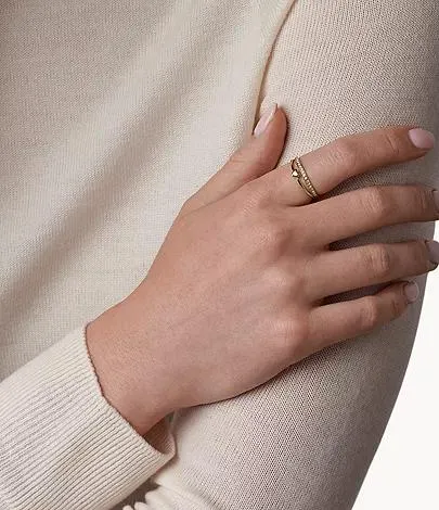 Bague All Stacked Up en acier inoxydable doré