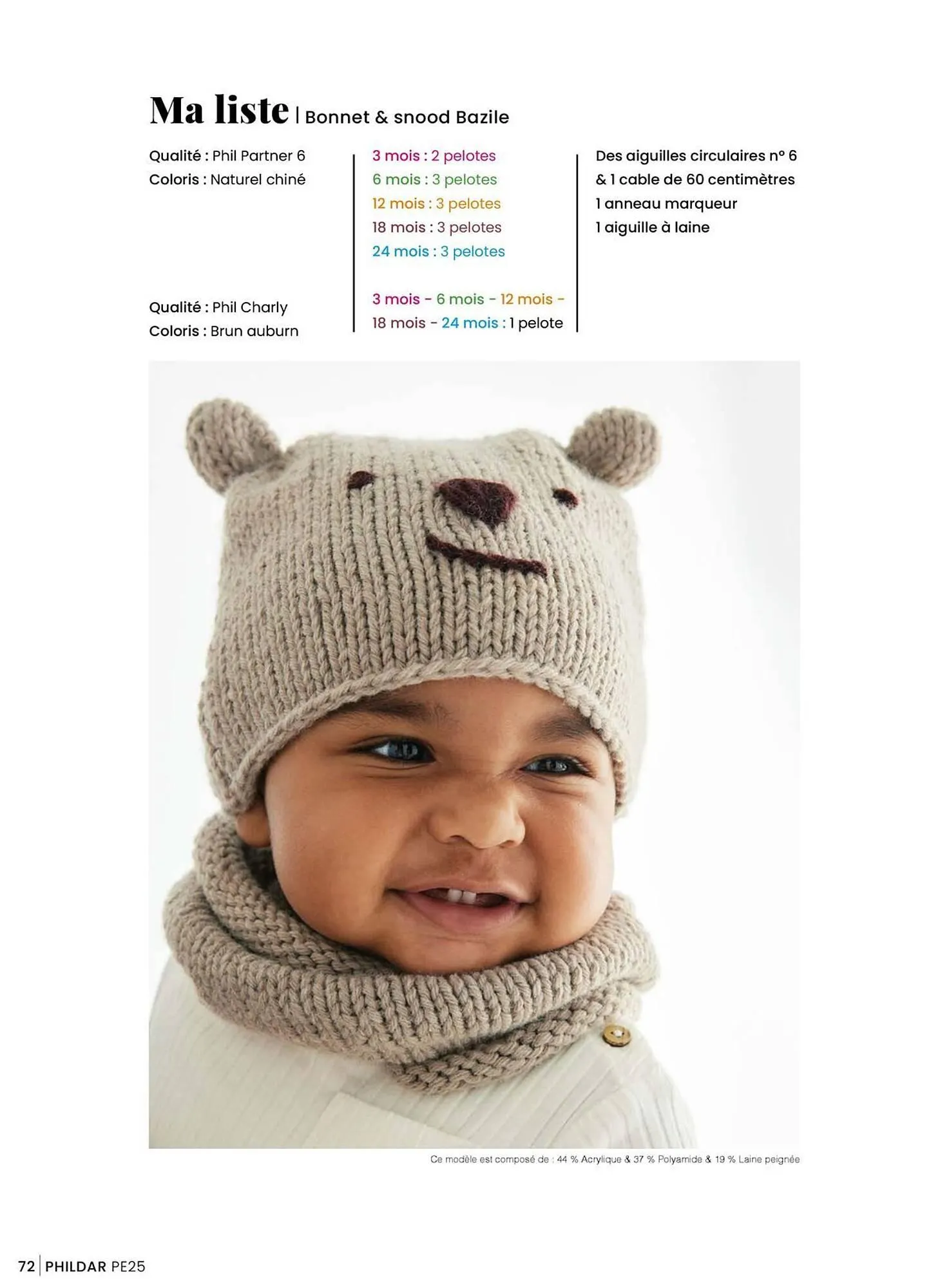 Catalogue Phildar du 15 janvier au 31 août 2025 - Catalogue page 72