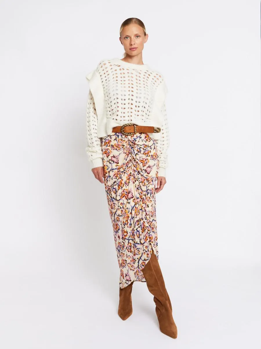JUMEA | Jupe longue blanche imprimé fleuri