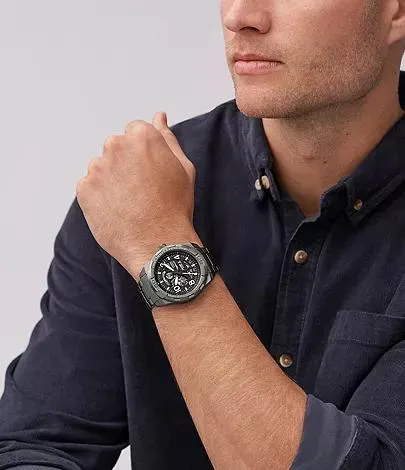 Montre Bronson automatique, en acier inoxydable, anthracite