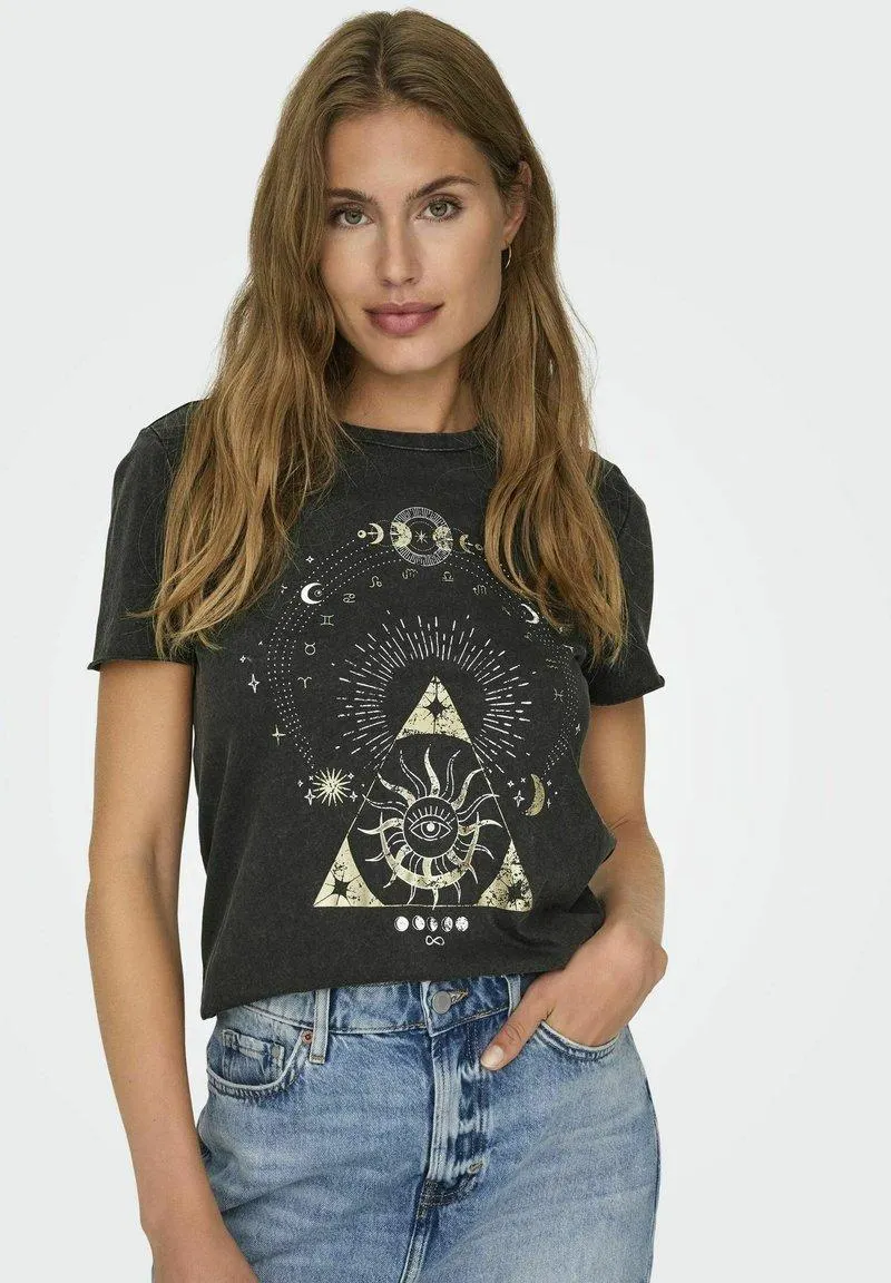 ONLLUCY LIFE REG JRS NOOS - Camiseta estampada - black