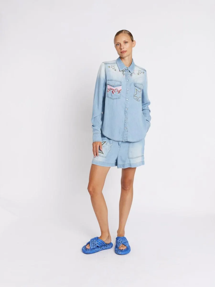 CABANAFLAMME | Chemise en jean artwork