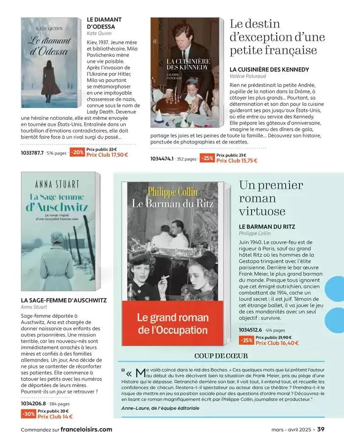 Mars - Avril 2025 du 4 mars au 30 avril 2025 - Catalogue page 39
