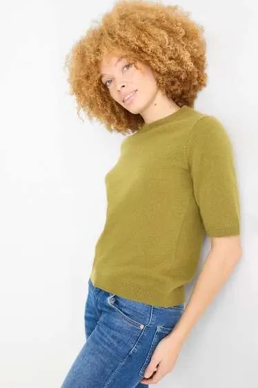 Knitted cashmere jumper - short sleeve