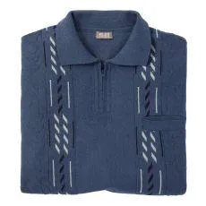 Polo col zippé en jacquard