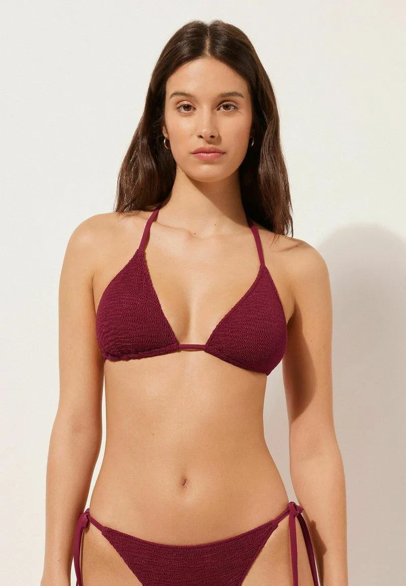 CRINCKLE WAVES - Haut de bikini - e crinkle waves cherry red