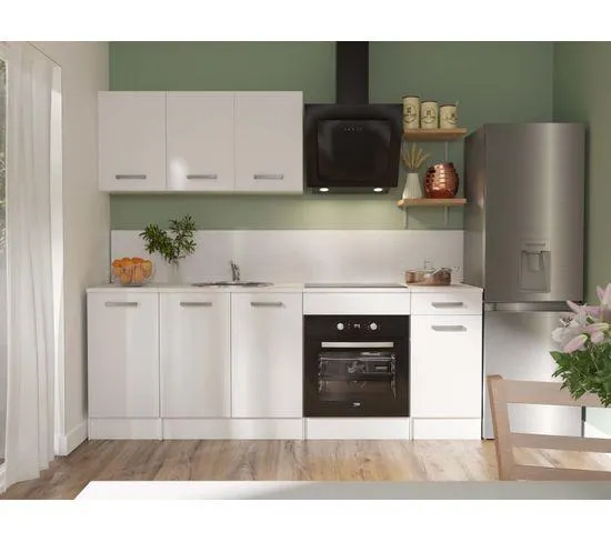 Bas 40 cm 1 porte 1 tiroir UNO blanc mat