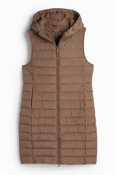 Quilted gilet with hood