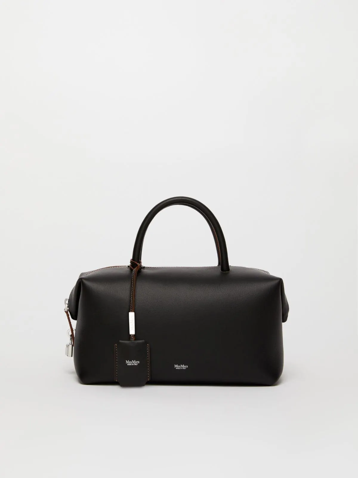 Shiny leather satchel bag