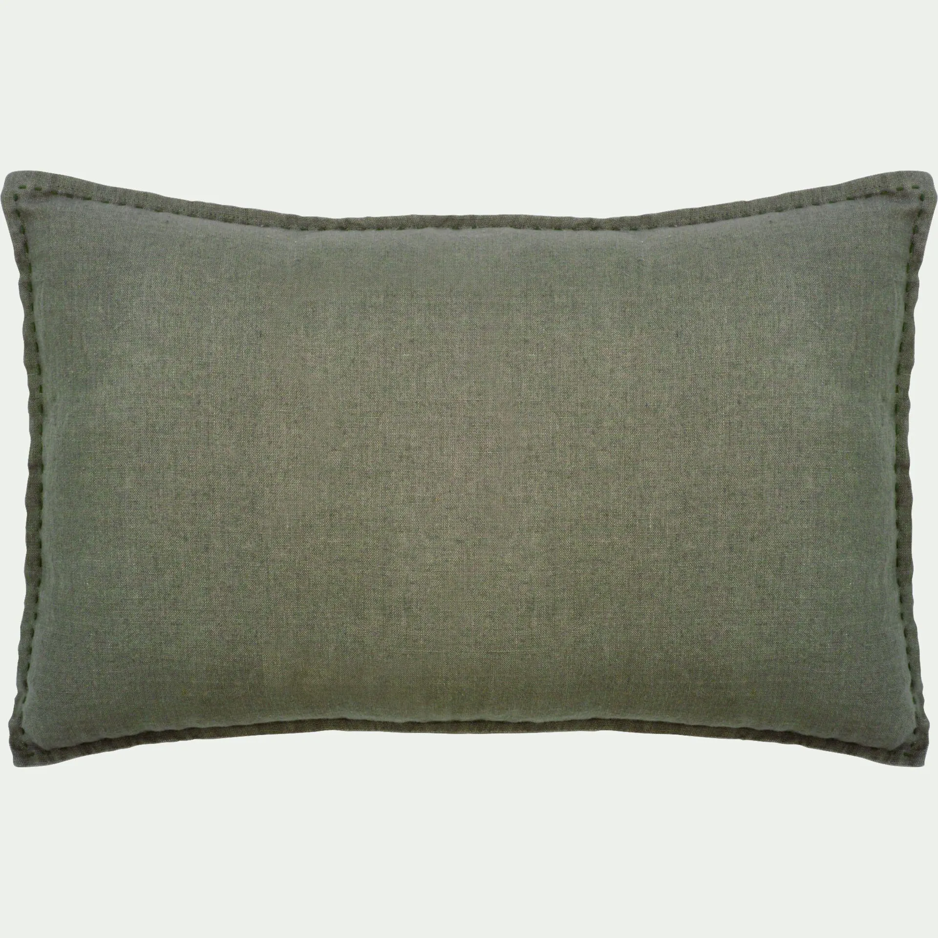 Coussin en lin lavé 40x60cm - vert cèdre