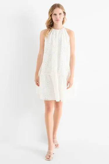 A-line dress - broderie anglaise