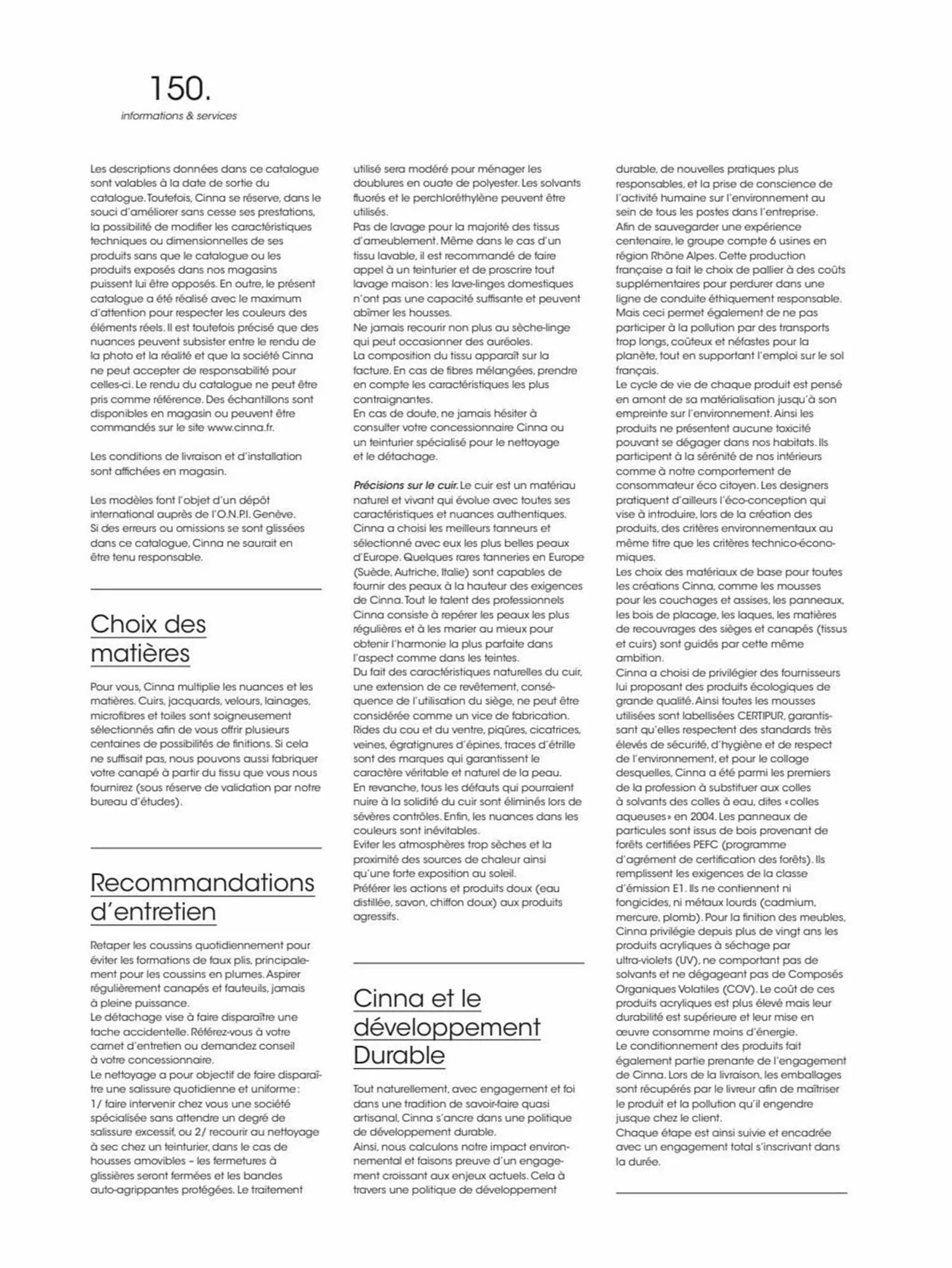 Catalogue Cinna du 5 janvier au 31 décembre 2023 - Catalogue page 150