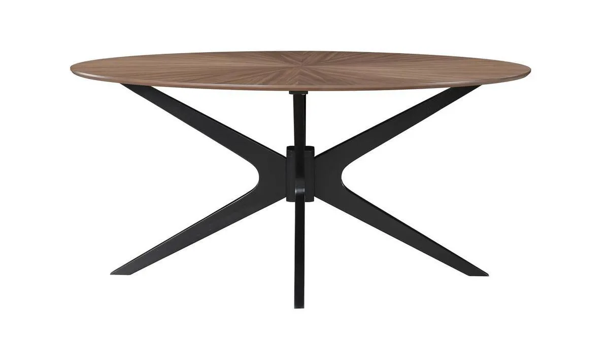 Table à manger design ovale noyer L160 cm DIELLI
