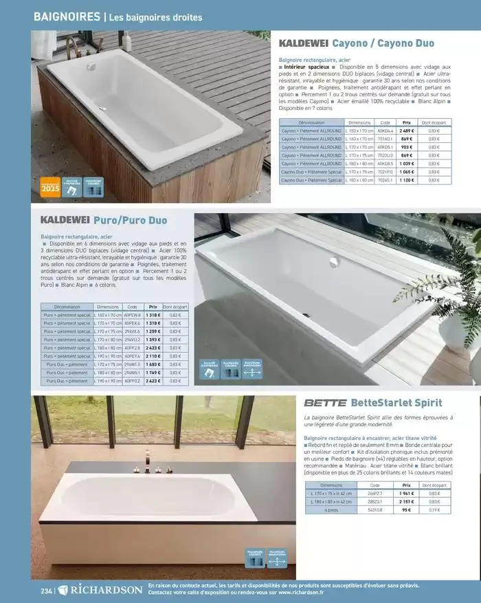 SALLE DE DE BAINS ET CARRELAGE 2025 du 11 avril au 31 décembre 2025 - Catalogue page 236