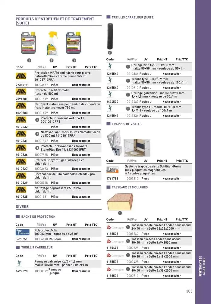 Matériaux 2025 du 1 janvier au 31 décembre 2025 - Catalogue page 385