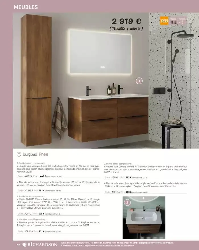 SALLE DE DE BAINS ET CARRELAGE 2025 du 11 avril au 31 décembre 2025 - Catalogue page 64