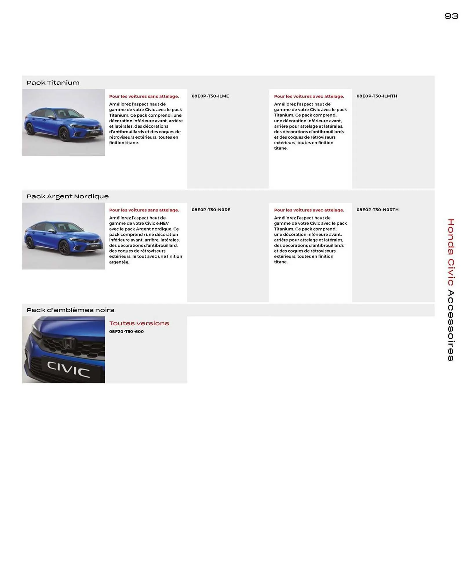 Catalogue Honda Civic Hybrid du 20 décembre au 30 juin 2024 - Catalogue page 93