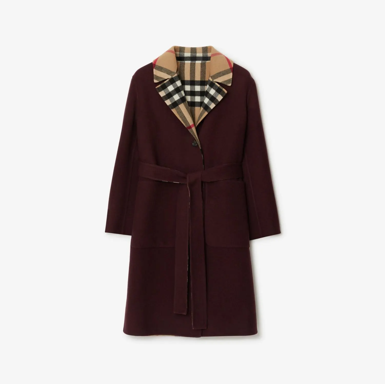 Abrigo reversible en lana Check