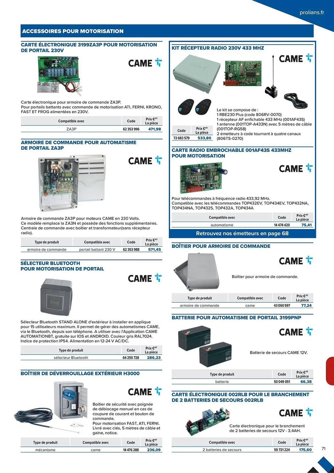 Catalogue Prolians du 2 octobre au 31 décembre 2025 - Catalogue page 71