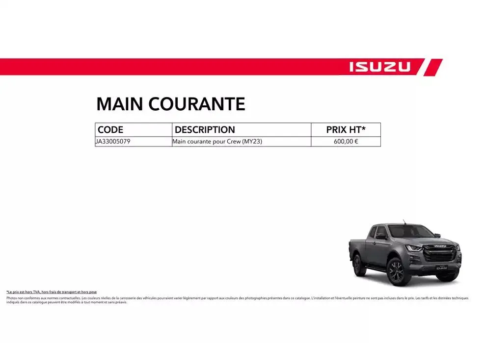 ISUZU SPACE N60B Accessoires du 15 octobre au 15 octobre 2025 - Catalogue page 62