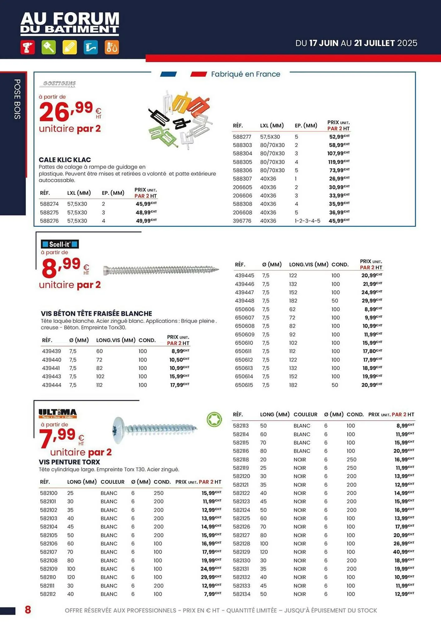 Catalogue Au Forum du Bâtiment du 17 juin au 21 juillet 2025 - Catalogue page 8