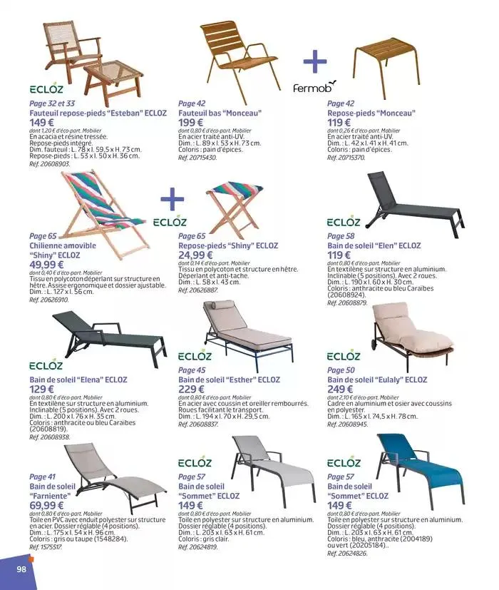 BARBEUC, SIESTE, PÉTANQUE PLACE À LA DÉTENTE du 27 février au 23 juin 2025 - Catalogue page 97