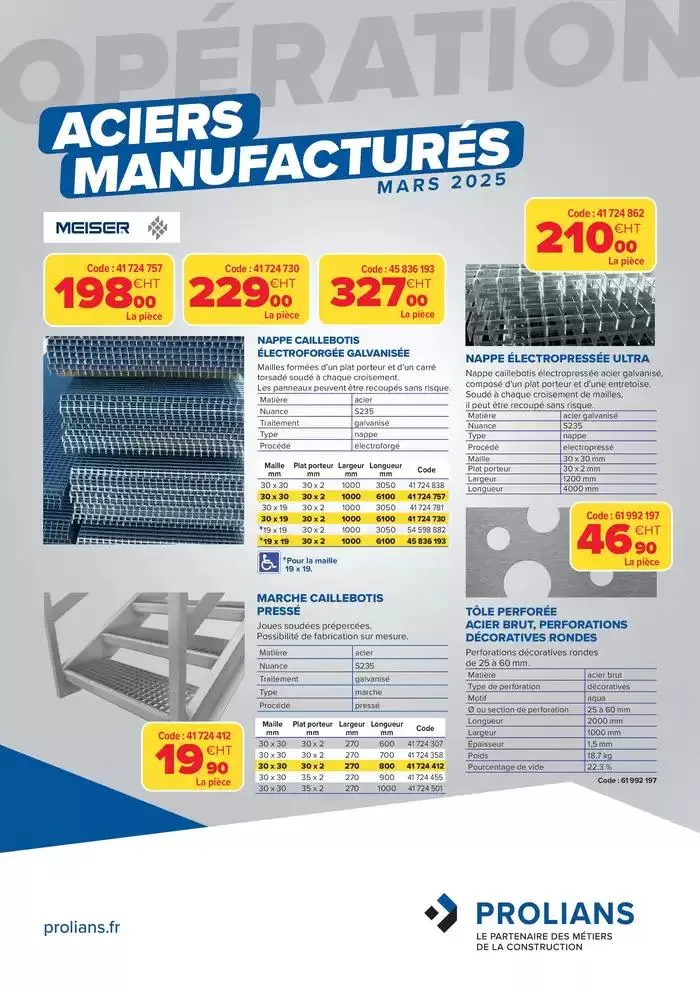 Opération Aciers Manufacturés du 4 mars au 31 mars 2025 - Catalogue page 1