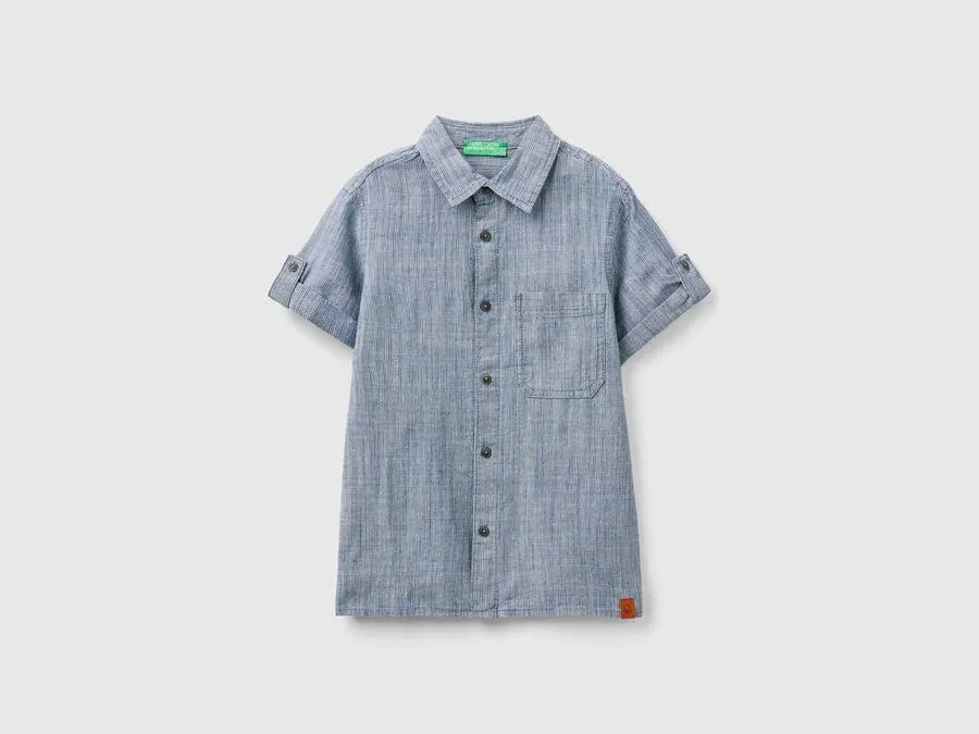 Chemise à rayures en chambray