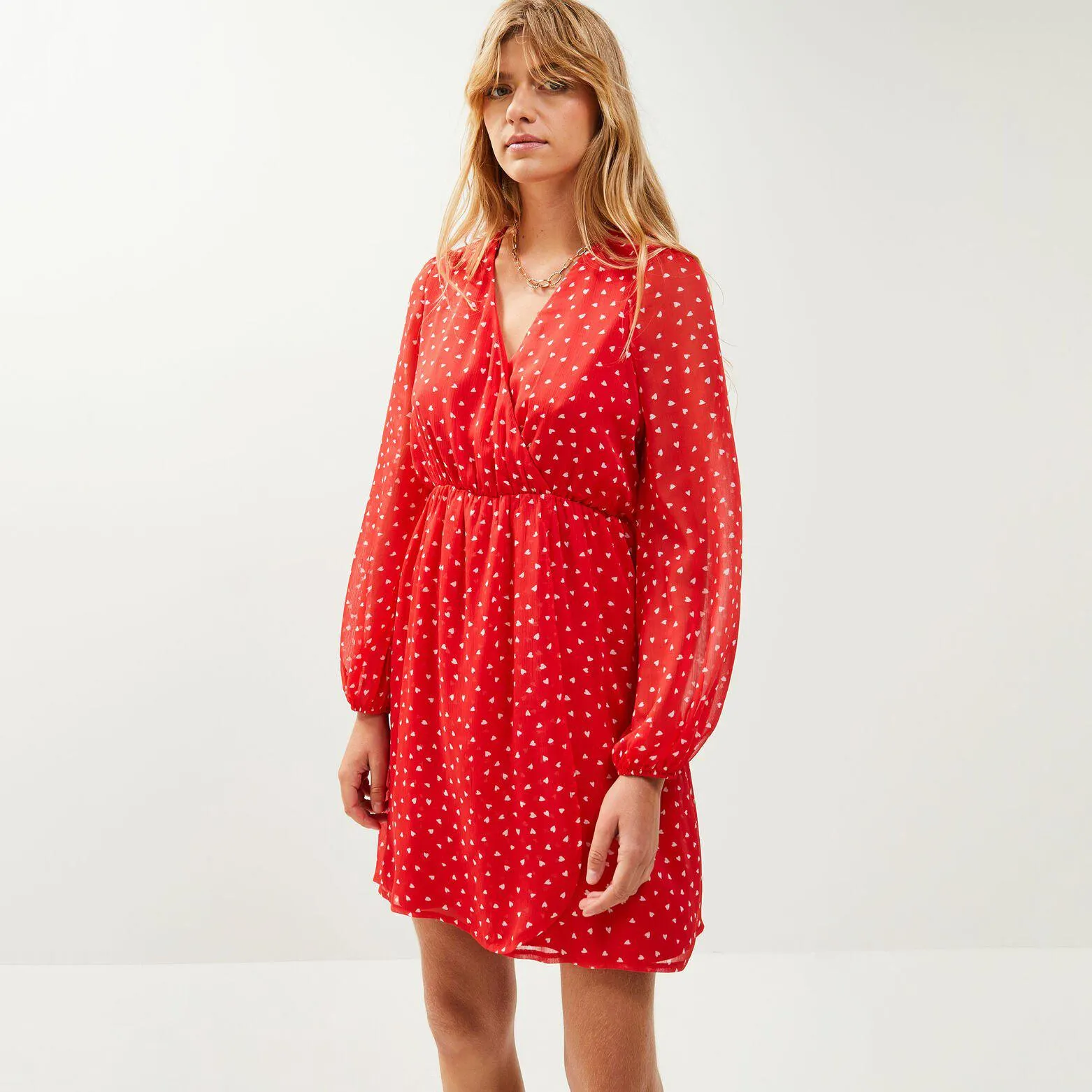 Robe imprimée coeurs femme