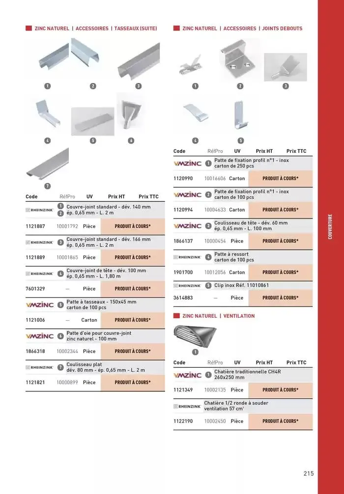 Matériaux 2025 du 1 janvier au 31 décembre 2025 - Catalogue page 215
