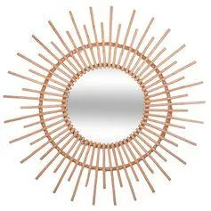 Grand miroir mural rond déco soleil rotin naturel D 76cm