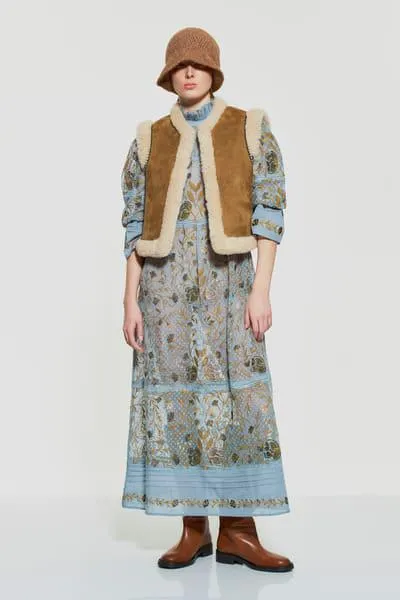 Robe longue brodée Ari