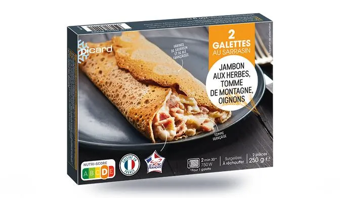 2 galettes jambon tomme de montagne, oignons