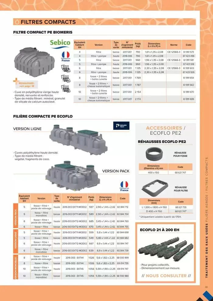 ASSAINISSEMENT NON COLLECTIF ET GESTION DES EAUX PLUVIALES du 4 mars au 31 décembre 2025 - Catalogue page 33