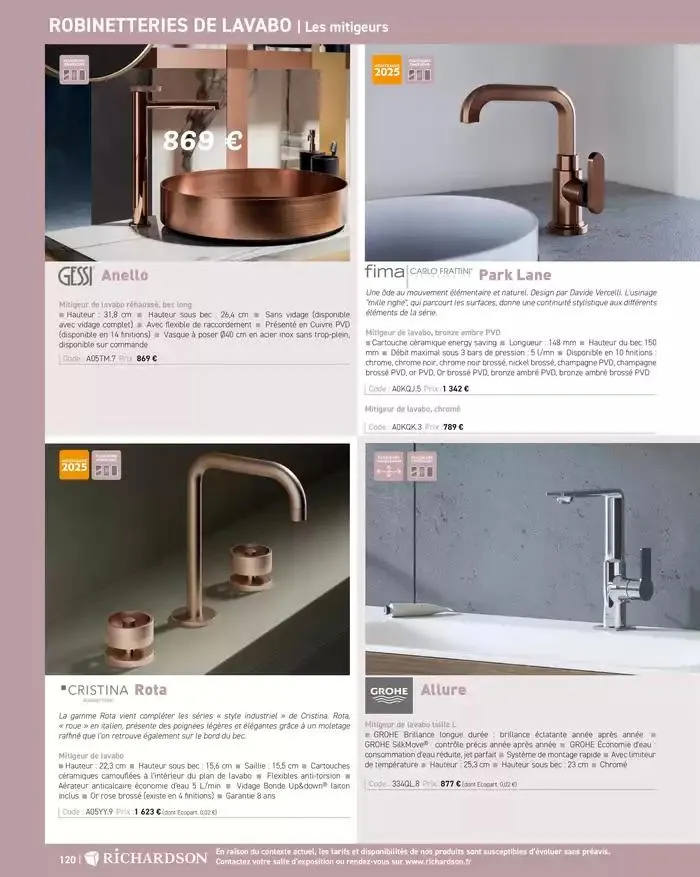 SALLE DE DE BAINS ET CARRELAGE 2025 du 11 avril au 31 décembre 2025 - Catalogue page 122