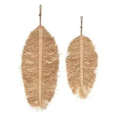 Lot de 2 déco murales plumes OASIS raphia