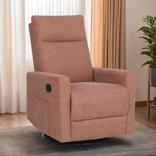 Fauteuil relax pivotant ETIENNE tissu terracotta