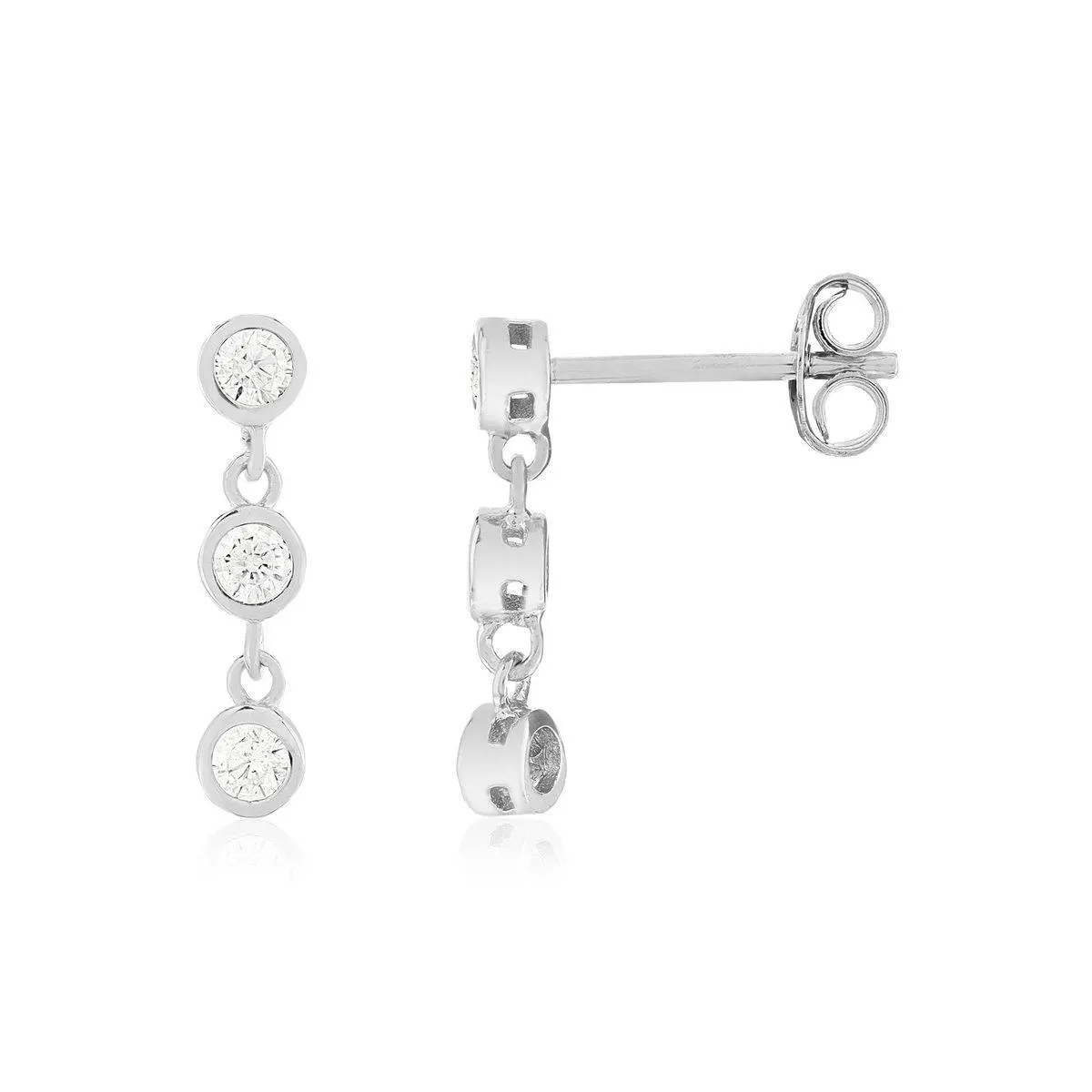 Boucles d'oreilles pendants argent 925 zirconias