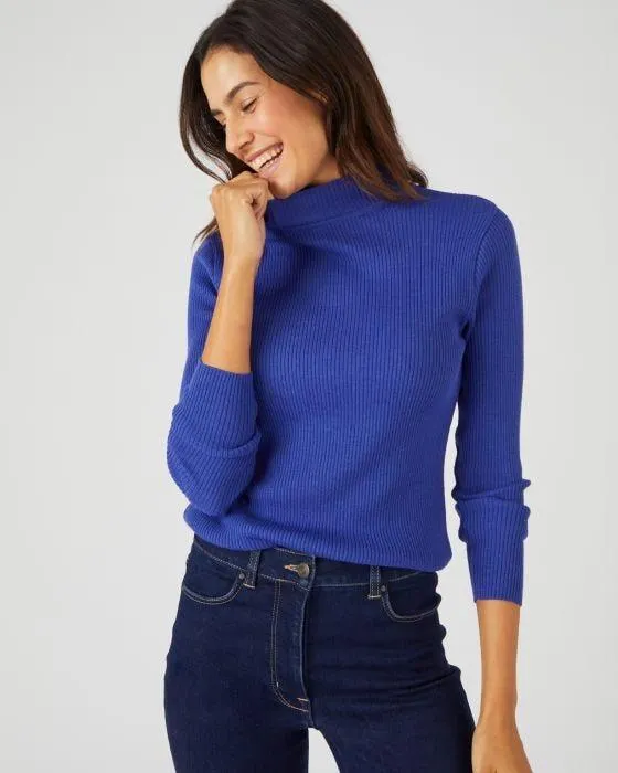 Pull-chaussette col montant 50% laine mérinos