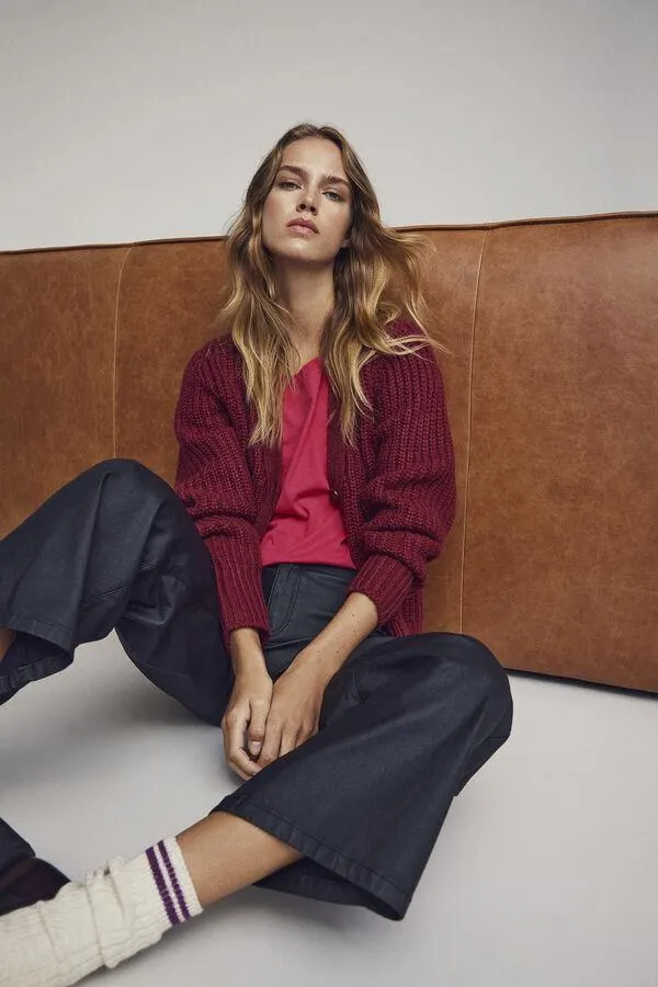 Pantalón Wide Leg fit encerado