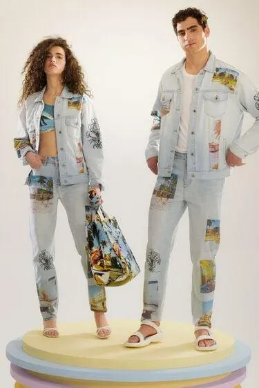 Veste en jean trucker cropped South Beach