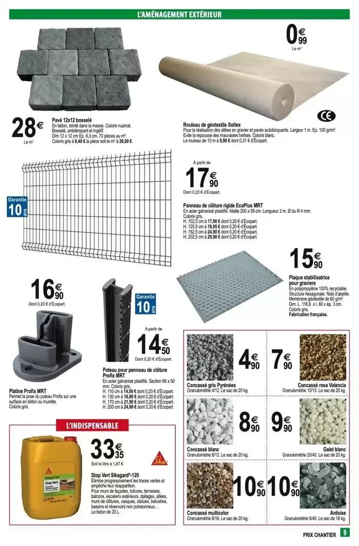 Prix Chantier du 5 mars au 16 mars 2025 - Catalogue page 9