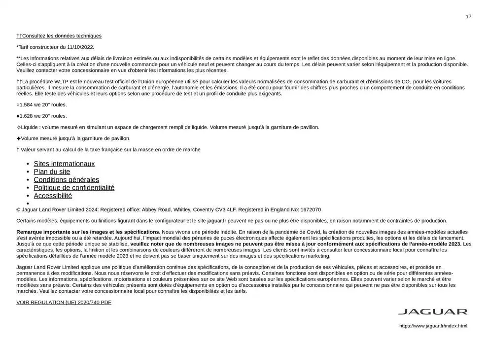 JAGUAR F-TYPE du 6 janvier au 31 décembre 2025 - Catalogue page 17