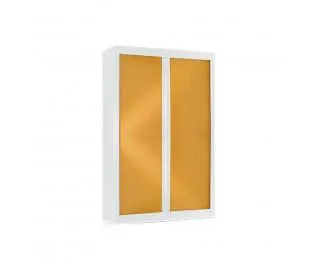 Armoire haute à rideaux monobloc L120 x H198 - PIERRE HENRY - Blanc / Hêtre