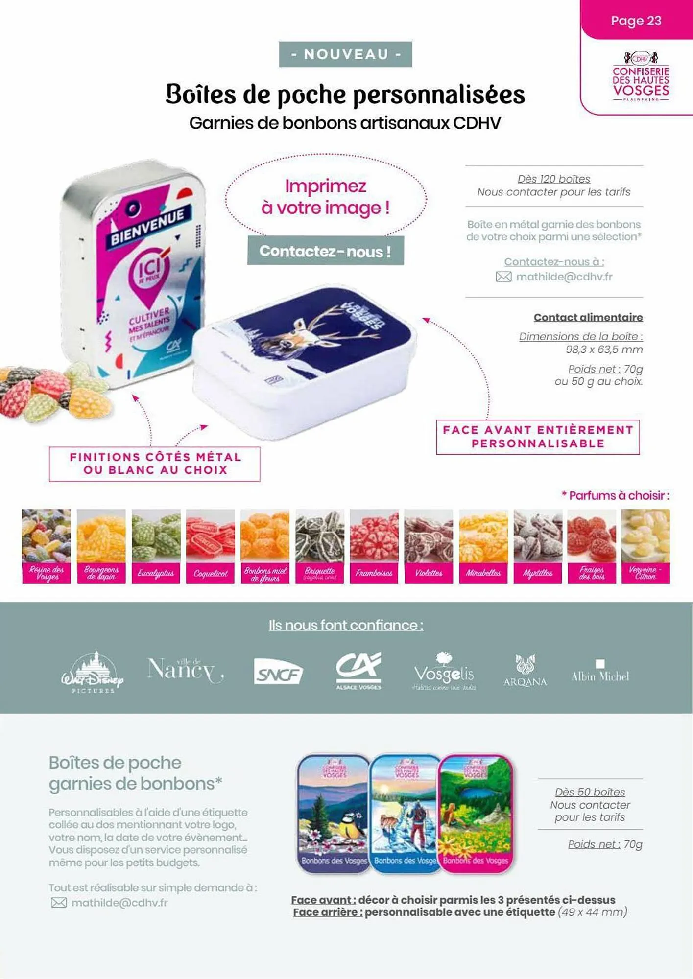 Catalogue Confiserie des Hautes Vosges du 13 juillet au 31 décembre 2023 - Catalogue page 23
