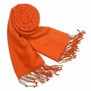 Châle Pashmina uni à franges
